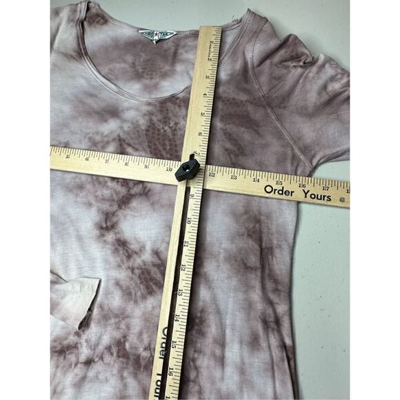 Hard Tail Forever Women's White & Brown Tie-Dye Long-Sleeve A-Line Dress Size L - Picture 5 of 7